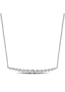 Best Pirce 🧨 Lab Created 2.45 ct. t.g.w. Created Moissanite Bar Necklace in 10K White Gold by Belk & Co. 🧨 -DealsBelk & Co. Store Belk 25297