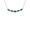 Discount 💯 2.5 ct. t.w. London Blue Topaz and 1/7 ct. t.w. Diamond Bar Necklace in 14K White Gold by Belk & Co. ⌛