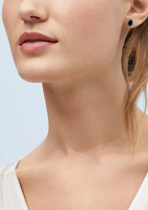 Hot Sale โจ 1/10 ct. t.w. Diamond and Onyx Earrings in 10K Yellow Gold by Belk & Co. ๐ 4 Hot Sale โจ 1/10 ct. t.w. Diamond and Onyx Earrings in 10K Yellow Gold by Belk & Co. ๐ - Image 4