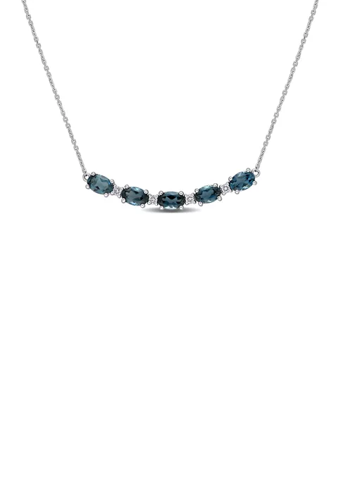 Discount ๐ฏ 2.5 ct. t.w. London Blue Topaz and 1/7 ct. t.w. Diamond Bar Necklace in 14K White Gold by Belk & Co. โ 3 Discount ๐ฏ 2.5 ct. t.w. London Blue Topaz and 1/7 ct. t.w. Diamond Bar Necklace in 14K White Gold by Belk & Co. โ - Image 3