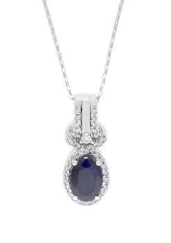 Best reviews of 😀 1 ct. t.w. Sapphire and 1/6 ct. t.w. Diamond Pendant Necklace by Belk & Co. 🎉