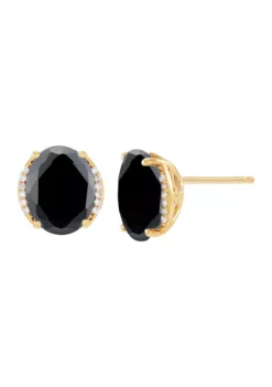 Hot Sale โจ 1/10 ct. t.w. Diamond and Onyx Earrings in 10K Yellow Gold by Belk & Co. ๐ 9 Hot Sale โจ 1/10 ct. t.w. Diamond and Onyx Earrings in 10K Yellow Gold by Belk & Co. ๐ -DealsBelk & Co. Store Belk 2531