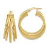 Best Sale 🌟 14K Yellow Gold Polished and Multi Textured Hoop Earrings by Belk & Co. 💯