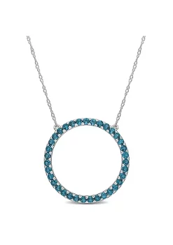 Best reviews of ✔️ 1.75 ct. t.g.w. London Blue Topaz Open Circle Pendant with Chain in 10K White Gold by Belk & Co. 🌟