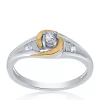 New 👍 1/5 ct. t.w. Diamond Round Ring in Sterling Silver and 10k Yellow Gold by Belk & Co. ❤️