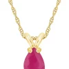 New 🤩 14K Gold 7x5 Pear Shape Ruby Pendant by Belk & Co. ❤️