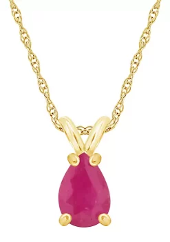 New 🤩 14K Gold 7x5 Pear Shape Ruby Pendant by Belk & Co. ❤️ -DealsBelk & Co. Store Belk 25350