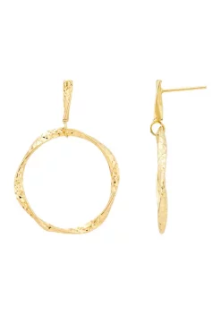 Cheap ❤️ Twist Tube Drop with Bar Topper Earrings in 10K Yellow Gold by Belk & Co. 💯 -DealsBelk & Co. Store Belk 25356