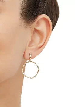 Cheap ❤️ Twist Tube Drop with Bar Topper Earrings in 10K Yellow Gold by Belk & Co. 💯 -DealsBelk & Co. Store Belk 25357