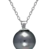 Flash Sale 🎁 12MM Tahaitian Pearl Solitaire Pendant Necklace on 18 inch chain , Sterling Silver by Belk & Co. 😀