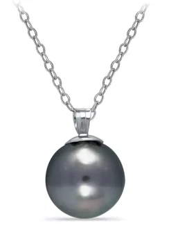 Flash Sale 🎁 12MM Tahaitian Pearl Solitaire Pendant Necklace on 18 inch chain , Sterling Silver by Belk & Co. 😀 -DealsBelk & Co. Store Belk 25369