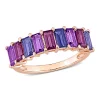 Buy 🔥 Baguette Amethyst-Brazil Rhodolite and Iolite Semi-Eternity Ring in Rose Plated Sterling Silver by Belk & Co. 🎉