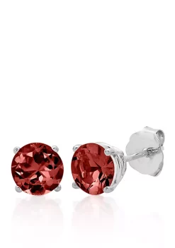 Buy ✨ 10k White Gold Garnet Stud Earrings by Belk & Co. 👍