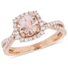 Cheapest 🔥 Morganite and 1/2 CT TW Diamond Halo Crossover Engagement Ring in 14k Rose Gold by Belk & Co. 🎁