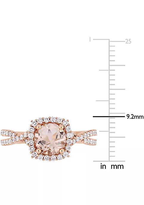 Cheapest 🔥 Morganite and 1/2 CT TW Diamond Halo Crossover Engagement Ring in 14k Rose Gold by Belk & Co. 🎁 4 Cheapest 🔥 Morganite and 1/2 CT TW Diamond Halo Crossover Engagement Ring in 14k Rose Gold by Belk & Co. 🎁 - Image 4