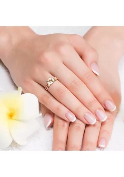 Budget 🛒 Cushion Green Quartz and 1/10 CT TW Diamond Link Ring in 10k Yellow Gold by Belk & Co. 🤩 -DealsBelk & Co. Store Belk 25429