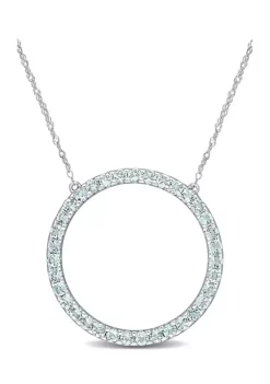 Buy 😀 1 ct. t.w. Aquamarine Circle of Life Pendant with Chain in 10k White Gold by Belk & Co. ⭐