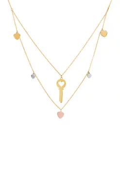Best Sale 🧨 Heart Key Necklace in 10K Yellow Gold by Belk & Co. 🎉 -DealsBelk & Co. Store Belk 25438