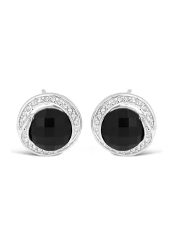 Brand new ๐ 5 ct. t.w. Black Onyx and 1 ct. t.w. White Topaz Earrings in Sterling Silver by Belk & Co. โค๏ธ