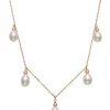 Best deal 🤩 6-7 Millimeter Cultured Freshwater Pearl Dangle Tin-Cup 18 Inch Necklace in 14K Rose Gold by Belk & Co. 🥰