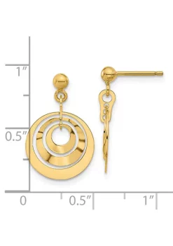 Discount 💯 14K Yellow Gold Polished Circles Post Dangle Earrings by Belk & Co. 🔔 -DealsBelk & Co. Store Belk 25451