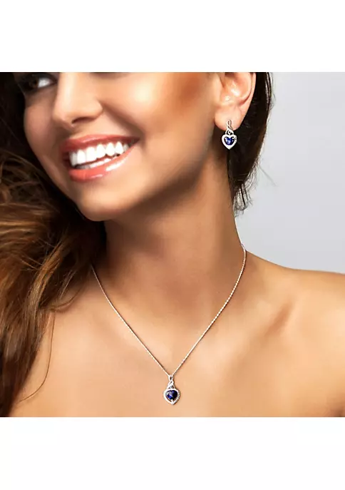 Promo ⭐ Lab Created 2-Piece Set of 3.40 ct. t.g.w. Created Blue Sapphire and 1/5 ct. t.w. Diamond Twisted Heart Earrings and Pendant with Chain in Sterling Silver by Belk & Co. 🥰 5 Promo ⭐ Lab Created 2-Piece Set of 3.40 ct. t.g.w. Created Blue Sapphire and 1/5 ct. t.w. Diamond Twisted Heart Earrings and Pendant with Chain in Sterling Silver by Belk & Co. 🥰 - Image 5