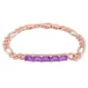 Buy 💯 2.25 CT TGW Amethyst Birthstone Link Bracelet in Rose Plated Sterling Silver by Belk & Co. ✨