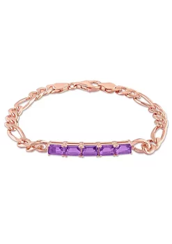 Buy 💯 2.25 CT TGW Amethyst Birthstone Link Bracelet in Rose Plated Sterling Silver by Belk & Co. ✨ -DealsBelk & Co. Store Belk 25496
