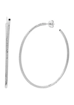 Wholesale ๐ Polished Sterling Silver Diamond Cut Tube Hoop Earrings by Belk & Co. โ