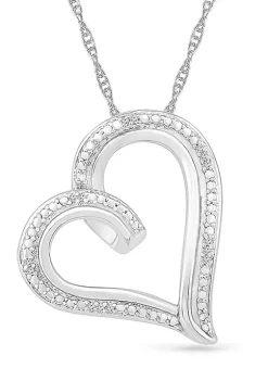 Best reviews of ๐ Diamond Accent Sterling Silver Heart Pendant Necklace by Belk & Co. ๐