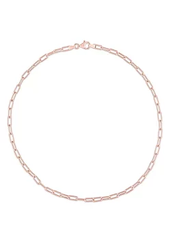 New 🔥 3.5MM Polished Paperclip Chain Necklace in 18k Rose Gold Plated Sterling Silver, 16" by Belk & Co. 😍 -DealsBelk & Co. Store Belk 25516