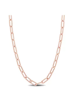 New 🔥 3.5MM Polished Paperclip Chain Necklace in 18k Rose Gold Plated Sterling Silver, 16" by Belk & Co. 😍 -DealsBelk & Co. Store Belk 25517