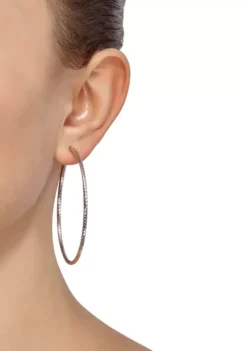 Wholesale 😀 Polished Sterling Silver Diamond Cut Tube Hoop Earrings by Belk & Co. ⌛ -DealsBelk & Co. Store Belk 2552