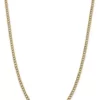 Best Pirce 🛒 Men's 14K Yellow Gold 4.3 Millimeter Semi Solid Pavé Curb Chain Necklace by Belk & Co. 👍