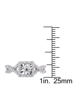Best deal 🤩 1/2 ct. t.w. Diamond Halo Crossover Engagement Ring in Sterling Silver by Belk & Co. ✔️ -DealsBelk & Co. Store Belk 25550