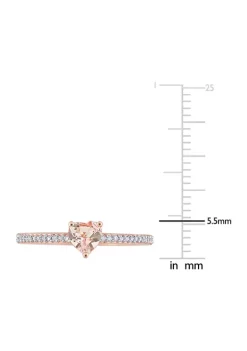 Discount 👍 1/2 ct. t.w. Morganite and 1/10 ct. t.w. Diamond Heart Promise Ring in 10k Rose Gold by Belk & Co. 🎉 -DealsBelk & Co. Store Belk 25559