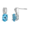 Best Sale 🎉 1.0 ct. t.w. Blue Topaz and 0.08 ct. t. w.Diamond Earrings in 10K White Gold by Belk & Co. 👏