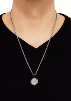 Hot Sale ⌛ 1 ct. t.w. Diamond Accent Pendant Necklace in Stainless Steel by Belk & Co. 👍 -DealsBelk & Co. Store Belk 2559