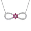 Best deal ❤️ Lab Created Created Ruby and Created White Sapphire Infinity Floral Necklace in Sterling Silver by Belk & Co. 😍