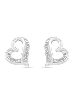 Deals 🎉 Diamond Accent Sterling Silver Heart Earrings by Belk & Co. 🛒