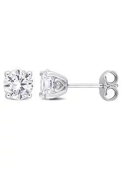 Promo ๐ 2 CT TGW White Topaz Earrings in Sterling Silver by Belk & Co. ๐