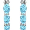 Top 10 ⌛ 2.5 ct. t.w. Blue Topaz Hoop Earrings, Sterling Silver by Belk & Co. 👍