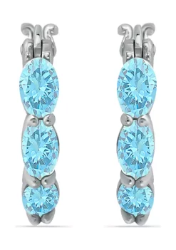 Top 10 ⌛ 2.5 ct. t.w. Blue Topaz Hoop Earrings, Sterling Silver by Belk & Co. 👍 -DealsBelk & Co. Store Belk 25619