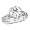 Promo 😉 Lab Created Round-Cut Created Moissanite and 1/3 CT TW Diamond Bridal Set in 14k White Gold by Belk & Co. 😍