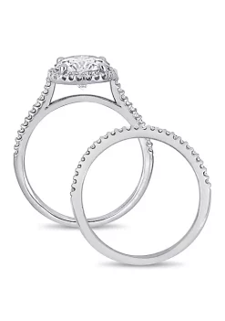 Promo 😉 Lab Created Round-Cut Created Moissanite and 1/3 CT TW Diamond Bridal Set in 14k White Gold by Belk & Co. 😍 -DealsBelk & Co. Store Belk 25632