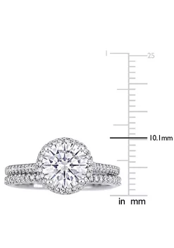 Promo 😉 Lab Created Round-Cut Created Moissanite and 1/3 CT TW Diamond Bridal Set in 14k White Gold by Belk & Co. 😍 -DealsBelk & Co. Store Belk 25633