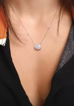 New 🎁 2.25 ct. t.w. Lab Created Moissanite Circle Necklace in 14K White Gold by Belk & Co. 😍 -DealsBelk & Co. Store Belk 25645