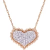 Flash Sale 🤩 1/4 ct. t.w. Diamond Clustered Heart Necklace in 10k Rose Gold by Belk & Co. ⌛