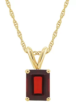 Flash Sale ๐ 14K Gold 8x6 Emerald Cut Garnet Pendant by Belk & Co. ๐ฅ