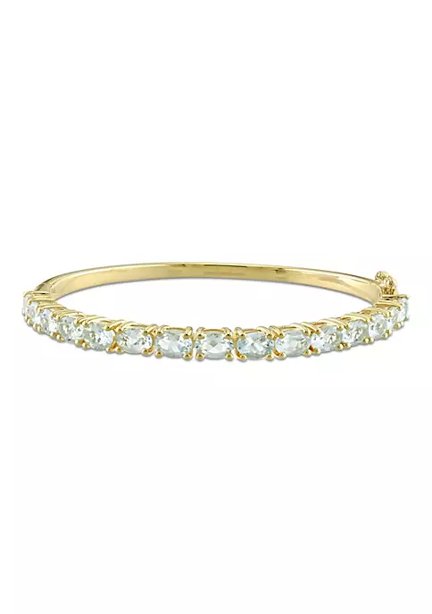 Hot Sale ๐คฉ 6.3 ct. t.g.w. Aquamarine Bangle in Yellow Plated Stering Silver by Belk & Co. โ๏ธ 1 Hot Sale ๐คฉ 6.3 ct. t.g.w. Aquamarine Bangle in Yellow Plated Stering Silver by Belk & Co. โ๏ธ
